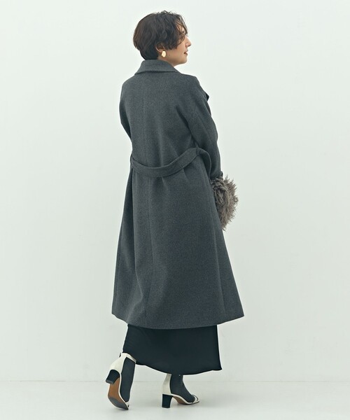 アンゴラビーバーベルテッドロングコート（その他アウター）｜NOLLEY'S