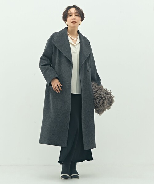アンゴラビーバーベルテッドロングコート（その他アウター）｜NOLLEY'S
