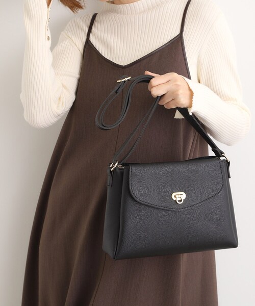 grove（グローブ）の「人間工学フラップ3層ショルダー（ショルダーバッグ・レディース・シルバー系その他/ライトグレー/ピンク系/ブラック・00）」の2枚目の写真