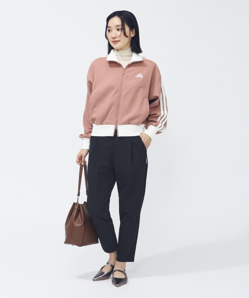 adidas（アディダス）の「【adidas×アルペン限定モデル】アディダス adidas ワッフル ルーズフィット トラックトップ（ブルゾン・レディース・オフホワイト/スモークピンク・S/M/L/XL）」の5枚目の写真