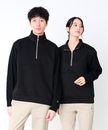 スウェット × ニット シェア ドッキング ハーフジップ