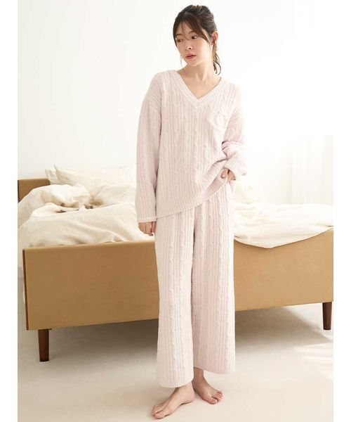 ケーブルニットセットアップ（ルームウェア/パジャマ）｜SNIDEL HOME
