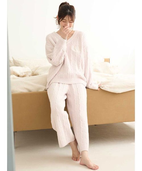 snidel ニットセットアップ ルームウェア ケーブルニットセットアップ（ルームウェア/パジャマ）｜SNIDEL HOME