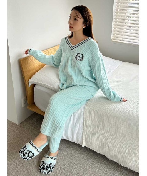 snidel ニットセットアップ ルームウェア セール】ケーブルニットセットアップ（ルームウェア/パジャマ