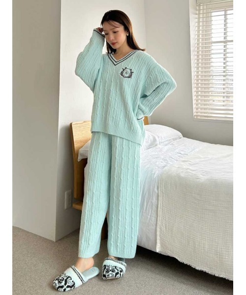 スナイデルホーム ケーブルニットセットアップ パジャマ ルームウェア SNIDEL  送料無料 セール】ケーブルニットセットアップ（ルームウェア/パジャマ
