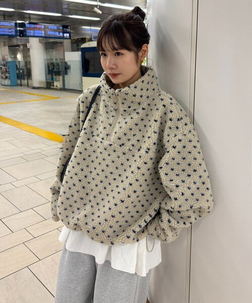 umm.】柄アソートボアハーフZIP（Tシャツ/カットソー）｜DISCOAT