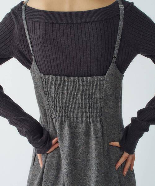 CODE A（コードエー）の「tweed zip cami dress（ワンピース・レディース・ネイビー系3/ライトグレー系3・34/36）」の9枚目の写真