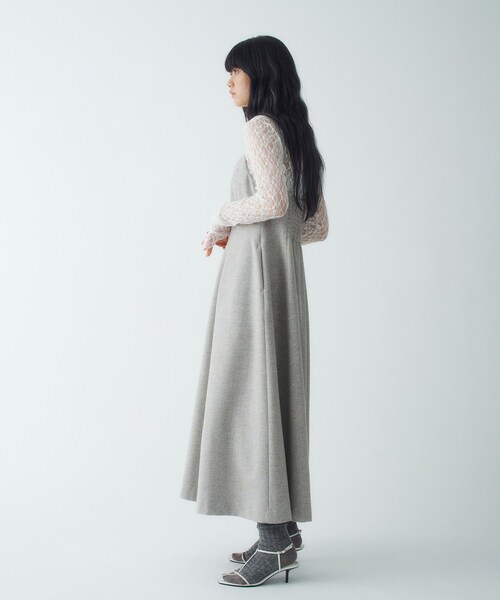 CODE A（コードエー）の「tweed zip cami dress（ワンピース・レディース・ネイビー系3/ライトグレー系3・34/36）」の12枚目の写真
