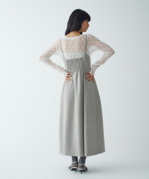 CODE A（コードエー）の「tweed zip cami dress（ワンピース・レディース・ネイビー系3/ライトグレー系3・34/36）」の3枚目の写真