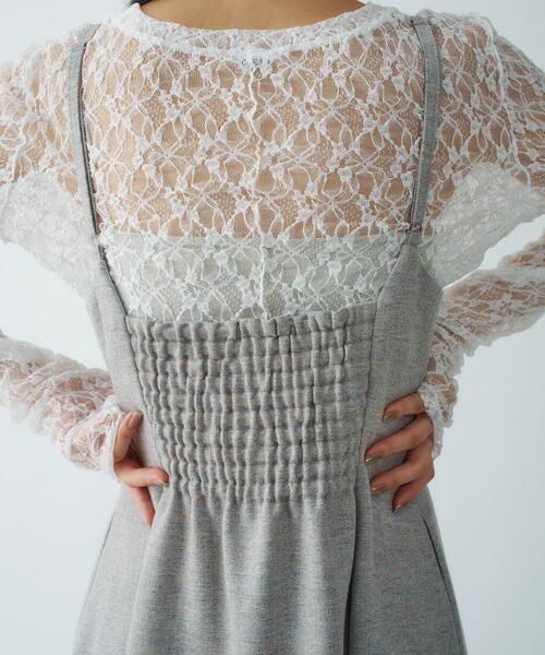 CODE A（コードエー）の「tweed zip cami dress（ワンピース・レディース・ネイビー系3/ライトグレー系3・34/36）」の6枚目の写真