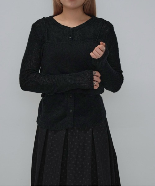 Enewd nina（エニュードニーナ）の「ニットレイヤードキャミトップス（ニット/セーター・レディース・アイボリー/ミント/モカ/ブラック・FREE）」の2枚目の写真