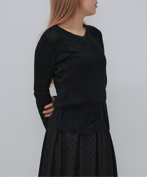 Enewd nina（エニュードニーナ）の「ニットレイヤードキャミトップス（ニット/セーター・レディース・アイボリー/ミント/モカ/ブラック・FREE）」の5枚目の写真