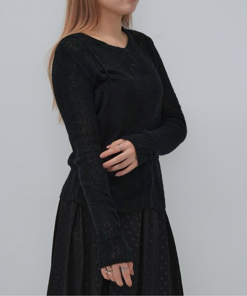 Enewd nina（エニュードニーナ）の「ニットレイヤードキャミトップス（ニット/セーター・レディース・アイボリー/ミント/モカ/ブラック・FREE）」の6枚目の写真