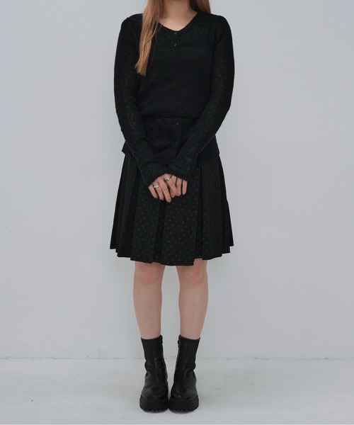 Enewd nina（エニュードニーナ）の「ニットレイヤードキャミトップス（ニット/セーター・レディース・アイボリー/ミント/モカ/ブラック・FREE）」の7枚目の写真