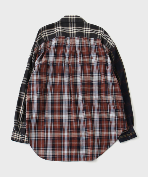 KATHARINE HAMNETT / キャサリン ハムネット CHECK MULTI FABRIC SHIRT