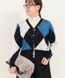 MICO COULIER | アーガイルジャガード Vネックカーディガン(カーディガン/ボレロ)
