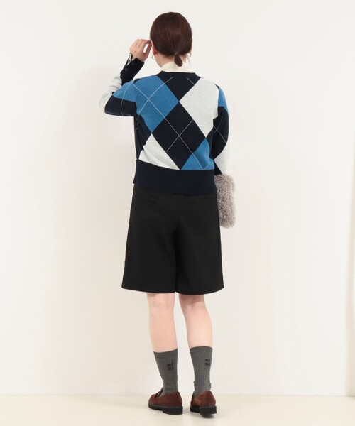 MICO COULIER（ミコクリエ）の「アーガイルジャガード Vネックカーディガン（カーディガン/ボレロ・レディース・ブルー系その他/グレー系その他・38）」の8枚目の写真