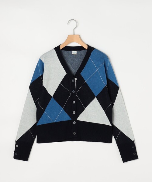 MICO COULIER（ミコクリエ）の「アーガイルジャガード Vネックカーディガン（カーディガン/ボレロ・レディース・ブルー系その他/グレー系その他・38）」の17枚目の写真