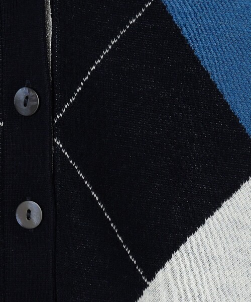 MICO COULIER（ミコクリエ）の「アーガイルジャガード Vネックカーディガン（カーディガン/ボレロ・レディース・ブルー系その他/グレー系その他・38）」の19枚目の写真