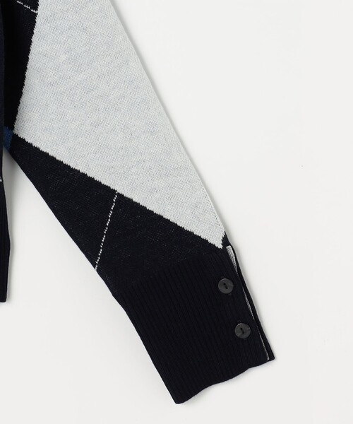 MICO COULIER（ミコクリエ）の「アーガイルジャガード Vネックカーディガン（カーディガン/ボレロ・レディース・ブルー系その他/グレー系その他・38）」の20枚目の写真