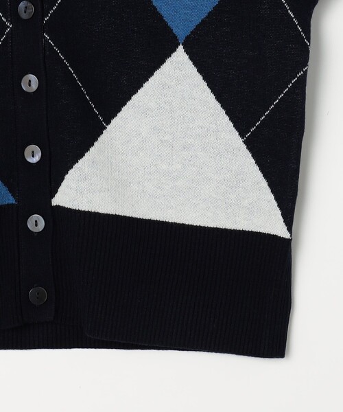 MICO COULIER（ミコクリエ）の「アーガイルジャガード Vネックカーディガン（カーディガン/ボレロ・レディース・ブルー系その他/グレー系その他・38）」の21枚目の写真