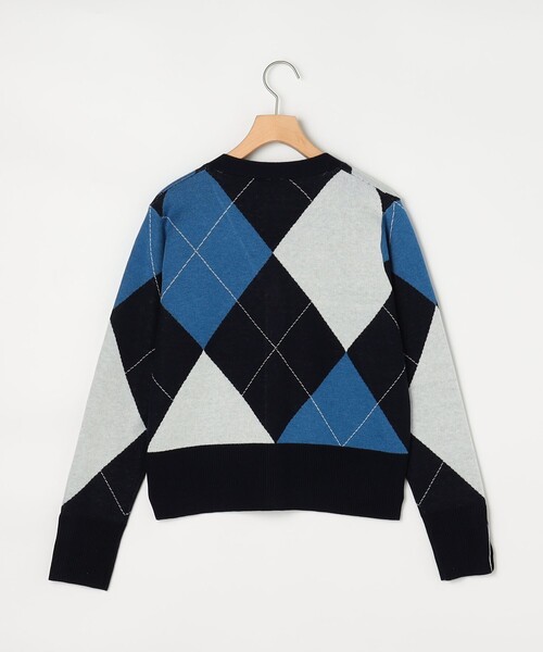 MICO COULIER（ミコクリエ）の「アーガイルジャガード Vネックカーディガン（カーディガン/ボレロ・レディース・ブルー系その他/グレー系その他・38）」の22枚目の写真