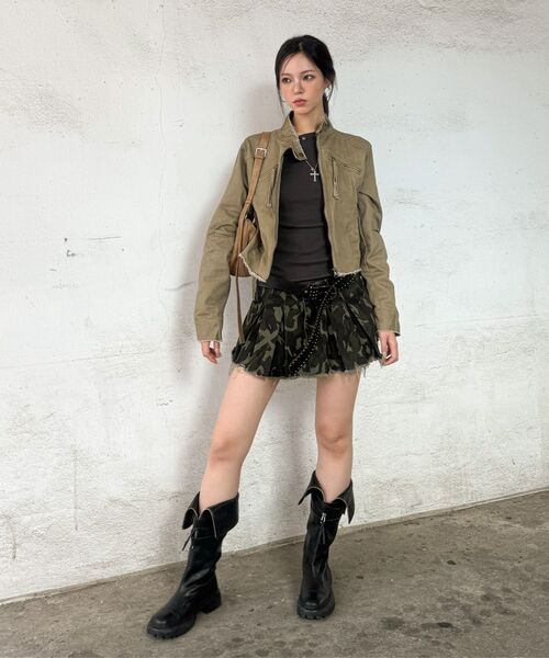 Midnight Move（ミッドナイトムーブ）の「camo mini skirt (khaki)（スカート・レディース・その他・SMALL/MEDIUM）」の11枚目の写真