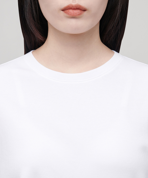 MUSINSA STANDARD WOMAN（ムシンサスタンダードウーマン）の「ウィメンズベーシッククルーネックTシャツ[ホワイト]（Tシャツ/カットソー・レディース・その他・SMALL/MEDIUM/LARGE/X-LARGE/X-SMALL）」の5枚目の写真