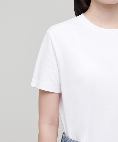 MUSINSA STANDARD WOMAN（ムシンサスタンダードウーマン）の「ウィメンズベーシッククルーネックTシャツ[ホワイト]（Tシャツ/カットソー・レディース・その他・SMALL/MEDIUM/LARGE/X-LARGE/X-SMALL）」の7枚目の写真