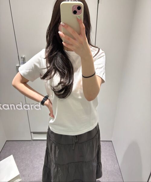 MUSINSA STANDARD WOMAN（ムシンサスタンダードウーマン）の「ウィメンズベーシッククルーネックTシャツ[ホワイト]（Tシャツ/カットソー・レディース・その他・SMALL/MEDIUM/LARGE/X-LARGE/X-SMALL）」の16枚目の写真