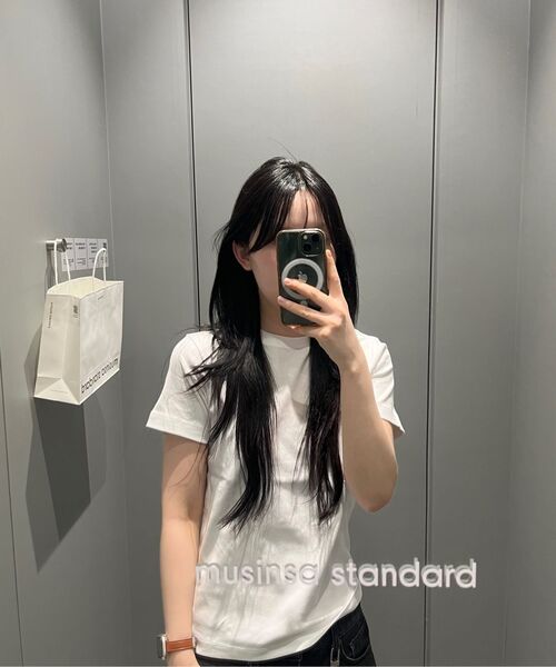 MUSINSA STANDARD WOMAN（ムシンサスタンダードウーマン）の「ウィメンズベーシッククルーネックTシャツ[ホワイト]（Tシャツ/カットソー・レディース・その他・SMALL/MEDIUM/LARGE/X-LARGE/X-SMALL）」の18枚目の写真