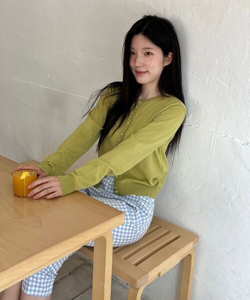 SINOON（シヌーン）の「Gingham Capri Pants (Blue)（その他パンツ・レディース・ブルー・SMALL/MEDIUM）」の7枚目の写真