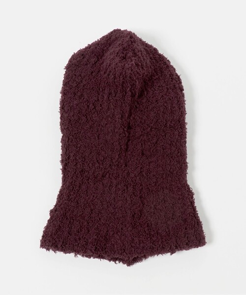 KIJIMA TAKAYUKI（キジマ　タカユキ）の「＜KIJIMA TAKAYUKI＞ニット フード/ネックウォーマー（ニットキャップ/ビーニー・レディース・ワイン/ブラック・FREE）」の3枚目の写真