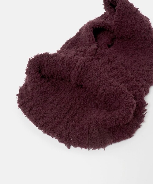 KIJIMA TAKAYUKI（キジマ　タカユキ）の「＜KIJIMA TAKAYUKI＞ニット フード/ネックウォーマー（ニットキャップ/ビーニー・レディース・ワイン/ブラック・FREE）」の4枚目の写真
