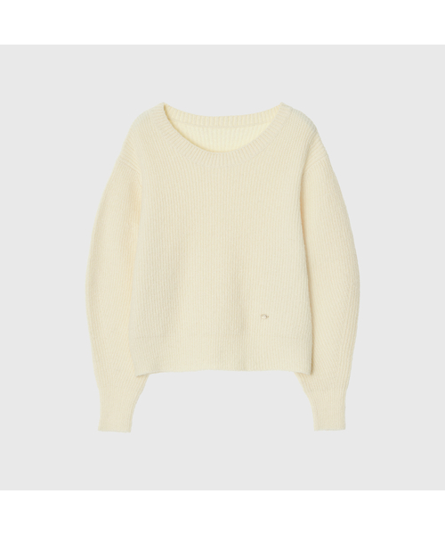 LOOKAST(ルックキャスト)の「チェニウールリブニット_アイボリー / CHENNY WOOL RIBBED KNIT_IVORY(ニット/セーター・レディース・アイボリー・SMALL/MEDIUM)」の1枚目の写真