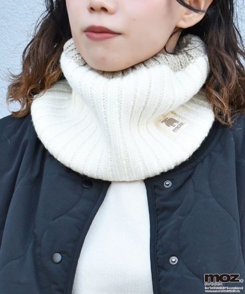 moz(モズ)の「moz裏ボアニットネックウォーマー(ネックウォーマー/スヌード・レディース・アイボリー/ブラック/杢グレー・FREE)」の1枚目の写真