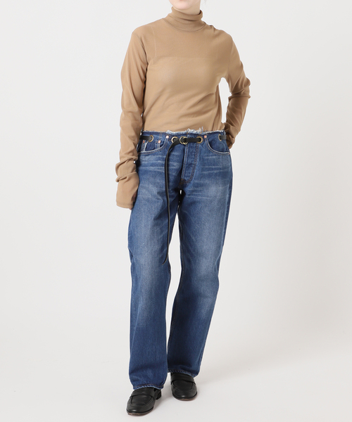 Bonum(ボナム)の「ベルテッドデニムパンツ(デニムパンツ・レディース・コバルトブルー/ネイビー/チャコールグレー・30/28/26)」の16枚目の写真