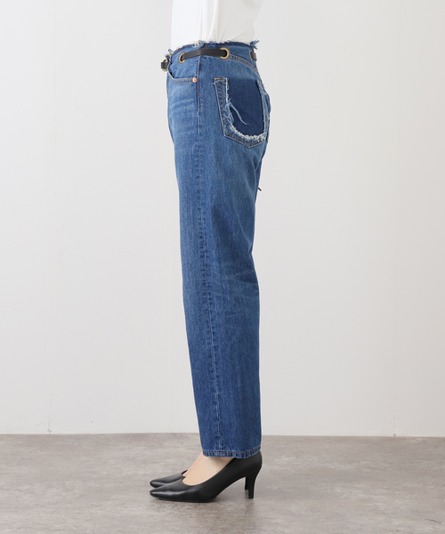 Bonum(ボナム)の「ベルテッドデニムパンツ(デニムパンツ・レディース・コバルトブルー/ネイビー/チャコールグレー・30/28/26)」の10枚目の写真