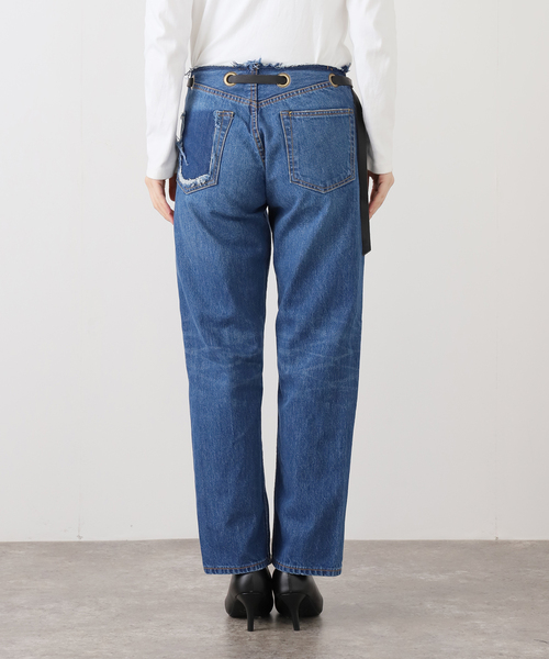 Bonum(ボナム)の「ベルテッドデニムパンツ(デニムパンツ・レディース・コバルトブルー/ネイビー/チャコールグレー・30/28/26)」の11枚目の写真