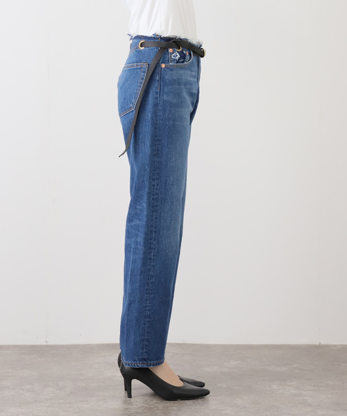 Bonum(ボナム)の「ベルテッドデニムパンツ(デニムパンツ・レディース・コバルトブルー/ネイビー/チャコールグレー・30/28/26)」の12枚目の写真