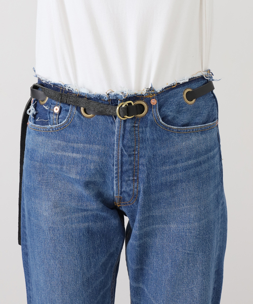 Bonum(ボナム)の「ベルテッドデニムパンツ(デニムパンツ・レディース・コバルトブルー/ネイビー/チャコールグレー・30/28/26)」の13枚目の写真