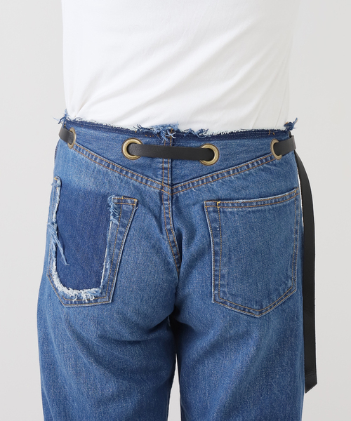 Bonum(ボナム)の「ベルテッドデニムパンツ(デニムパンツ・レディース・コバルトブルー/ネイビー/チャコールグレー・30/28/26)」の14枚目の写真