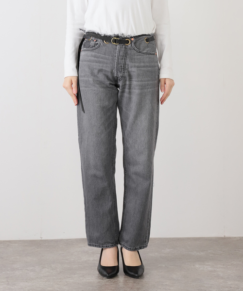 Bonum(ボナム)の「ベルテッドデニムパンツ(デニムパンツ・レディース・コバルトブルー/ネイビー/チャコールグレー・30/28/26)」の8枚目の写真