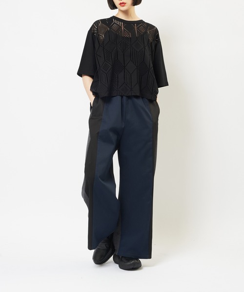 gomme（ゴム）の「フロントラインパンツ（スウェットパンツ・レディース・ブラック/チャコールグレー・MEDIUM）」の3枚目の写真