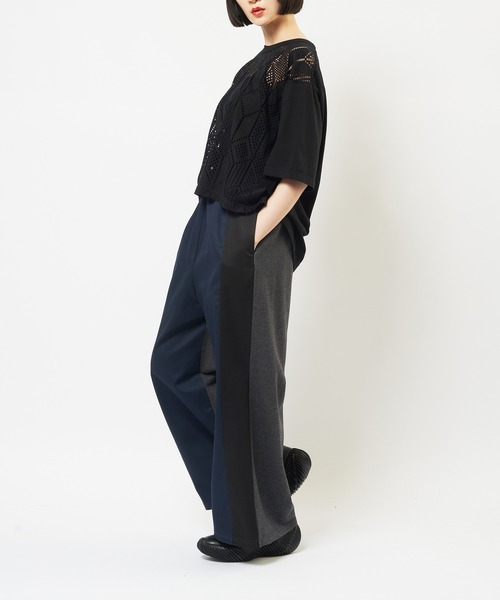 gomme（ゴム）の「フロントラインパンツ（スウェットパンツ・レディース・ブラック/チャコールグレー・MEDIUM）」の6枚目の写真