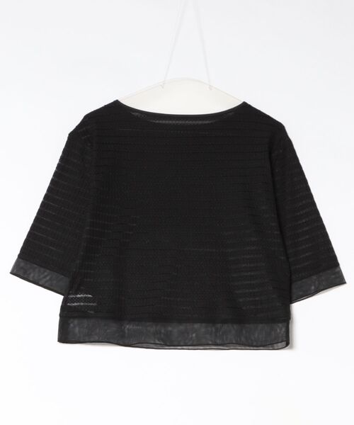 audrey and john wad(オードリーアンドジョンワッド)の「ストレッチレースボーダー柄半袖カットソー(Tシャツ/カットソー・レディース・ホワイト/ブラック・FREE)」の13枚目の写真
