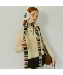 VVV（ブイブイブイ）の「[SET] ストライプファーイヤーマフ & マフラー（スポーツグッズ）」