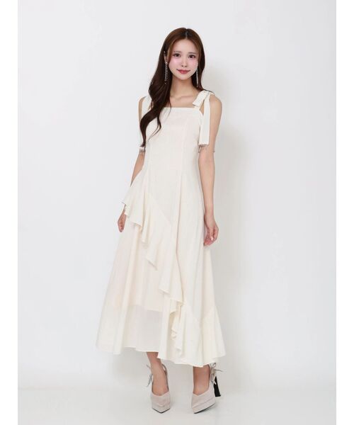 【EATME】ショルダーリボンフレアワンピース ショルダーリボンフレアワンピース（ワンピース）｜EATME（イートミー