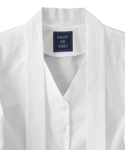 SALON DE YOHN(サロンドヨーン)の「V-neck Tie Cotton Blouse_ White(シャツ/ブラウス・レディース・その他・MEDIUM/SMALL)」の5枚目の写真