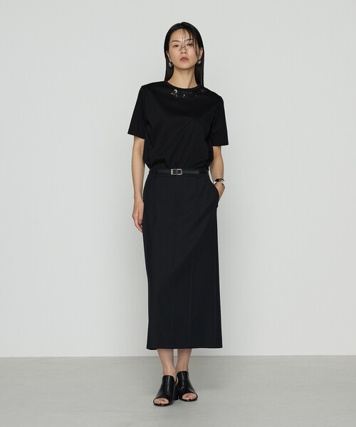 COMME CA(コムサ)の「〔 TALLサイズ 〕 スーピマコットンポンチ Tシャツ(Tシャツ/カットソー・レディース・ホワイト/ダークブルー/ブラック・15号/13号)」の6枚目の写真